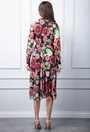 Rochie neagra cu imprimeu floral multicolor