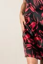 Rochie neagra cu imprimeu floral rosu Maisa