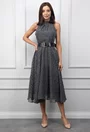 Rochie neagra cu imprimeu gri