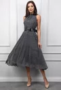 Rochie neagra cu imprimeu gri