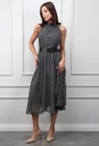 Rochie neagra cu imprimeu gri