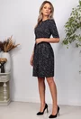 Rochie neagra cu imprimeu si buzunare