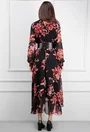 Rochie neagra cu imprimeu si curea lata