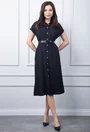 Rochie neagra cu inchidere nasturi
