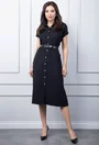 Rochie neagra cu inchidere nasturi
