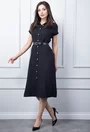 Rochie neagra cu inchidere nasturi