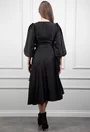 Rochie neagra cu maneci bufante
