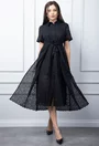 Rochie neagra cu model perforat