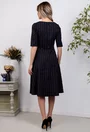 Rochie neagra in dungi cu buzunare