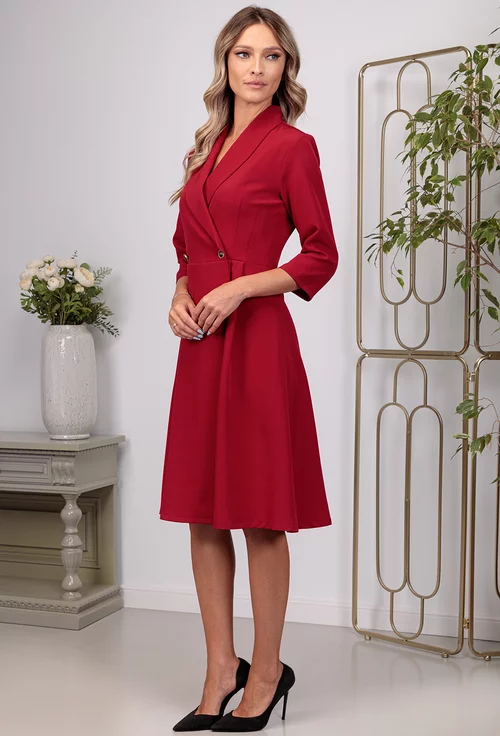 Rochie petrecuta bordo cu inchidere nasturi
