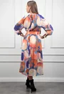 Rochie portocalie cu albastru