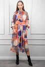 Rochie portocalie cu albastru