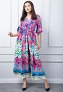 Rochie roz cu imprimeu colorat