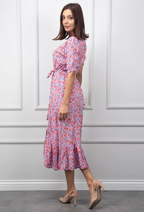 Rochie roz cu imprimeu floral