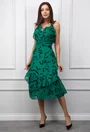 Rochie verde cu imprimeu