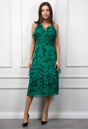 Rochie verde cu imprimeu