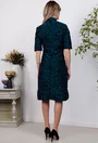 Rochie verde cu imprimeu negru