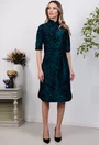 Rochie verde cu imprimeu negru