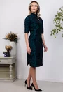Rochie verde cu imprimeu negru