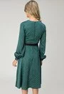 Rochie verde inchis cu imprimeu abstract Loren