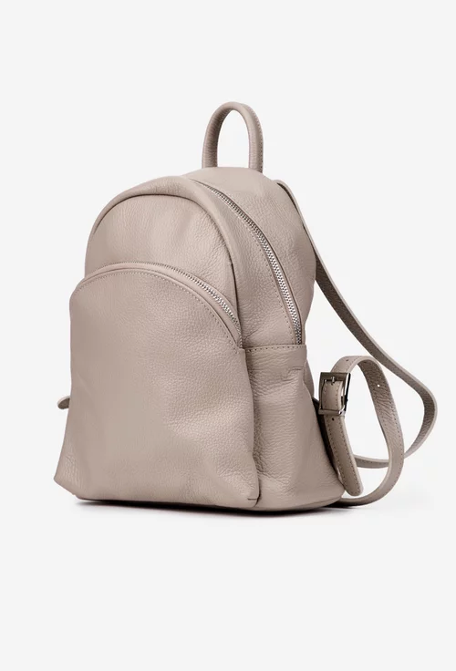 Rucsac dama bej confectionat din piele naturala