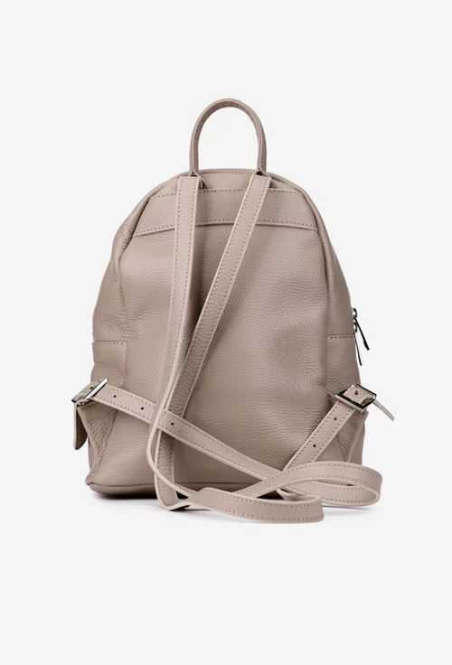 Rucsac dama bej confectionat din piele naturala