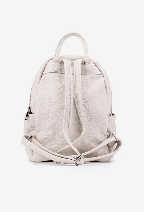 Rucsac dama bej deschis din piele naturala texturata