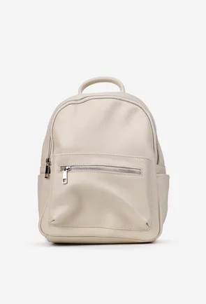 Rucsac dama bej deschis din piele texturata
