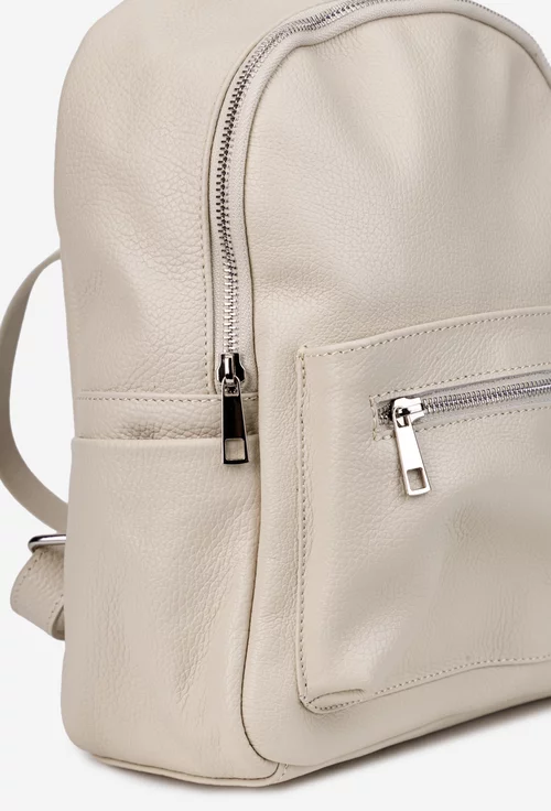Rucsac dama bej deschis din piele texturata