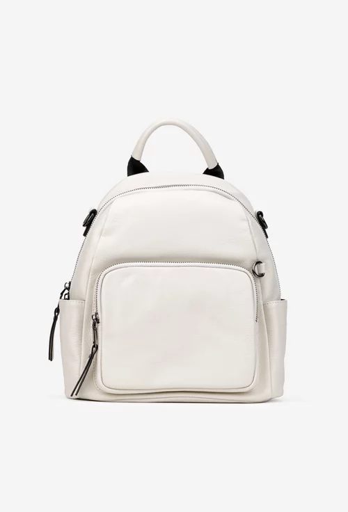 Rucsac dama bej deschis din piele texturata