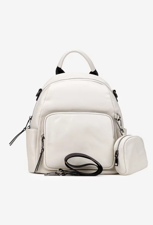 Rucsac dama bej deschis din piele texturata