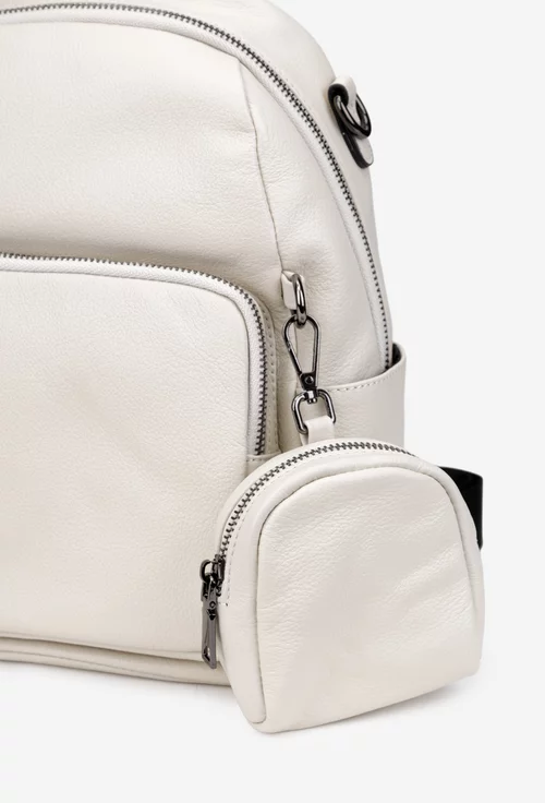 Rucsac dama bej deschis din piele texturata