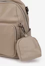 Rucsac dama bej din piele texturata