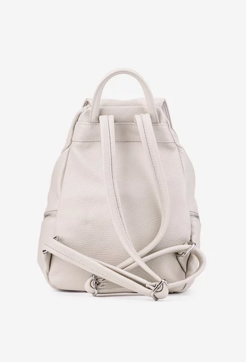 Rucsac dama bej din piele texturata cu buzunare
