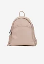 Rucsac dama bej roze confectionat din piele texturata