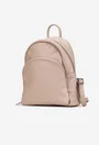 Rucsac dama bej roze confectionat din piele texturata