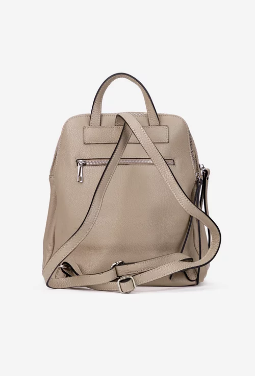 Rucsac dama bej roze din piele naturala