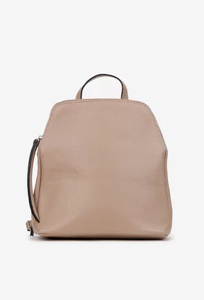 Rucsac dama bej roze din piele naturala
