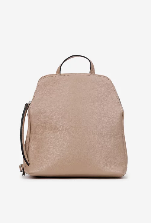 Rucsac dama bej roze din piele naturala