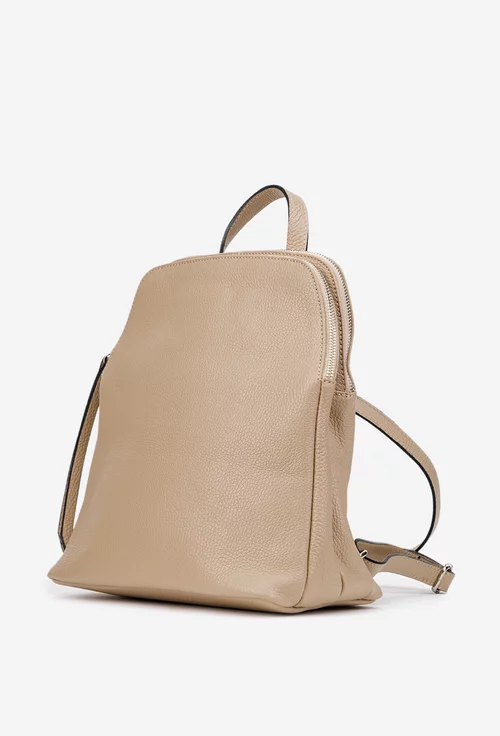 Rucsac dama bej roze din piele naturala