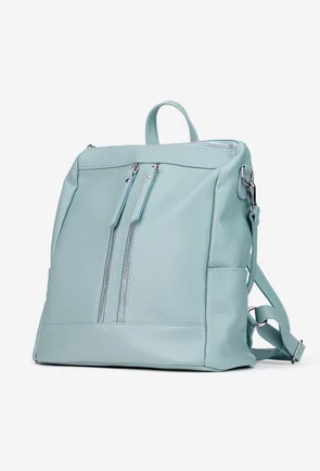 Rucsac dama bleu confectionat din piele texturata