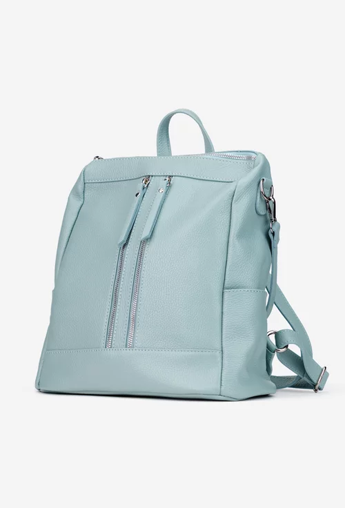 Rucsac dama bleu confectionat din piele texturata