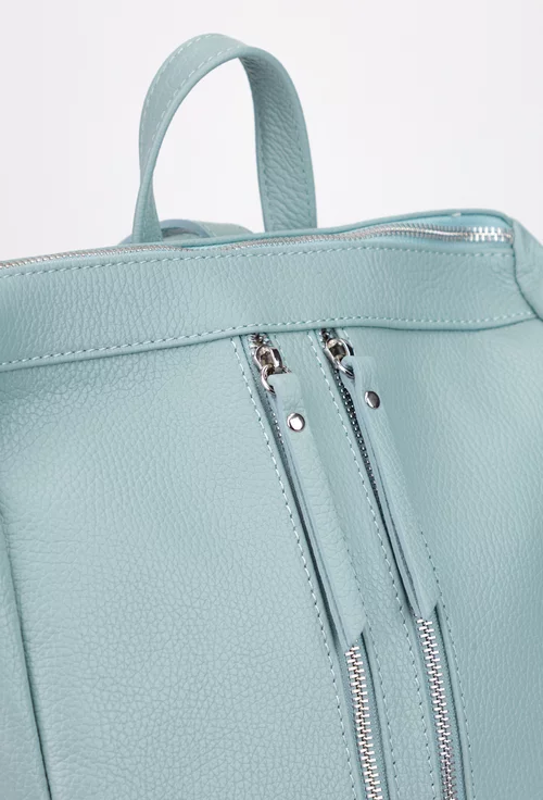 Rucsac dama bleu confectionat din piele texturata