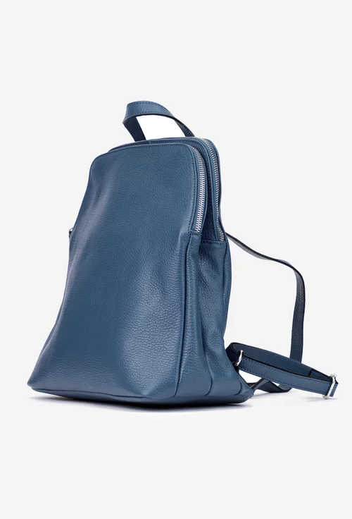 Rucsac dama bleu din piele naturala