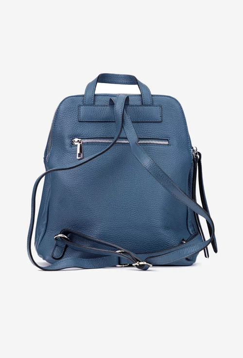 Rucsac dama bleu din piele naturala