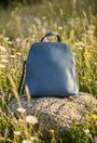 Rucsac dama bleu din piele naturala