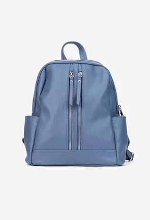 Rucsac dama bleu din piele naturala