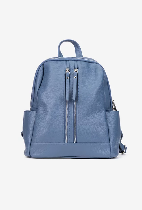 Rucsac dama bleu din piele naturala