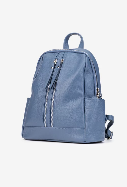 Rucsac dama bleu din piele naturala