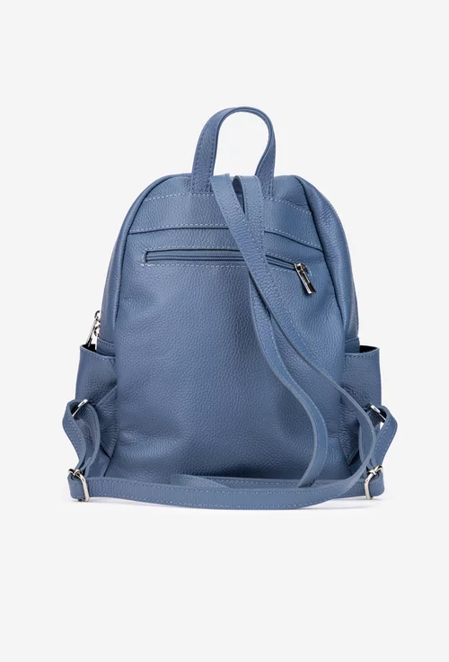 Rucsac dama bleu din piele naturala